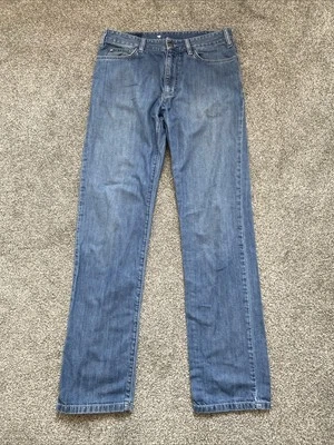 Мужские джинсы прямого покроя Zegna Sport размер W32 дюйма L33 дюйма синий свет стрейч - Изображение 1 из 4