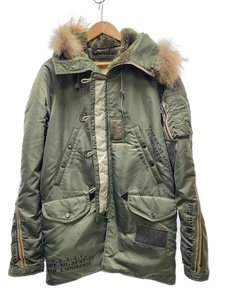 AVIREX Military Jacket L Nylon KHK Plain 6102108 - Picture 1 of 6