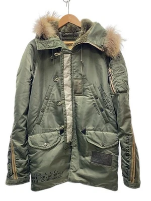 AVIREX Military Jacket L Nylon KHK Plain 6102108 - Image 1 of 4