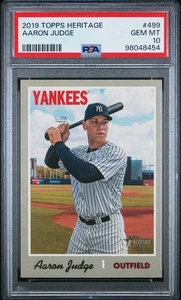 2019 Topps Heritage Aaron Judge Short Print #499 PSA 10 New York Yankees - Picture 1 of 2