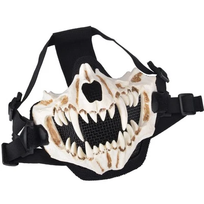 Airsoft Half Face Skull Masks Tactical Face Protection Mesh Mask for Hallowee... - Image 1 of 4