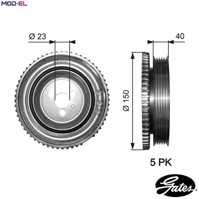 BELT PULLEY CRANKSHAFT TVD1052 FOR ZASTAVA ALFA ROMEO MITO GIULIETTA/Van  JEEP - Image 1 of 4