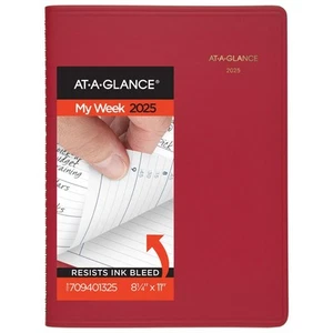 2025 Appointment Book Planner, Weekly, 8-1/4" x 11", Large, Quarter-Hourly, R... - Picture 1 of 8