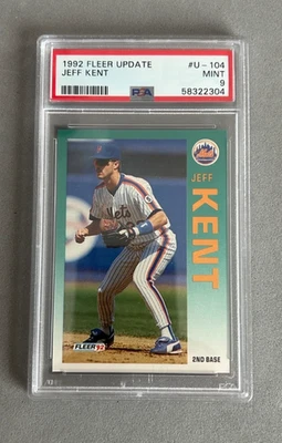1992 Fleer Update #U-104 Jeff Kent RC PSA 9 MINT Mets Giants - Image 1 of 2