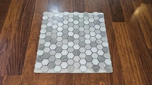 NEW Hexham Blend Hexagon Mosaics Tile Sheet Grey Gray White Sparkle  - Picture 1 of 11