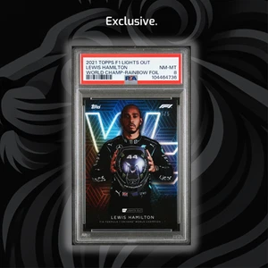 PSA 8 -/5 Lewis Hamilton - Driver World Champion Rainbow - 2021 Topps Lights F1 - Picture 1 of 6
