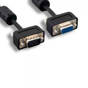 KNTK 6 Fuß schmal SVGA Videokabel 15 Pin Stecker auf Buchse Kabel TV PC Display Monitor - Bild 1 von 1