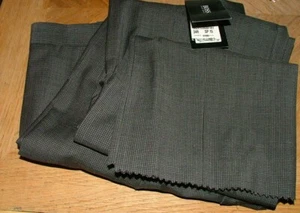 NEW WT HUGO BOSS DRESS PANTS SIZE 34 X 37 100% WOOL GRAY BLACK PLAIDS #185 - Picture 1 of 5