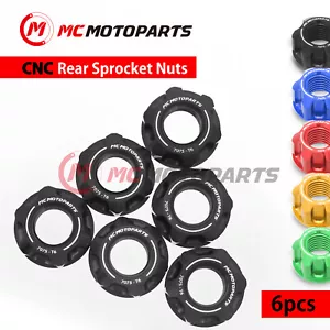 SPOKE6 Black Rear Sprocket Nuts Kit For Ducati Hypermotard 1100 EVO / SP 10 11 - Picture 1 of 4
