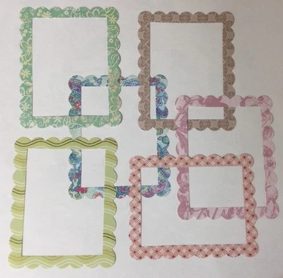 SCALLOP FRAME Die-Cuts(4pc)3-3/4"x 4-3/4"Pictures•Memory•Card Making•Floral•Dots - Image 1 of 4