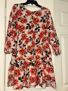 Old Navy Girls XL 14-16 Floral Long Sleeve Ruffle Tiered Dress EUC - Picture 1 of 2