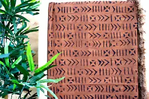 African Mud Cloth Brown Throw/Blanket Designer Handmade Fabric - Picture 1 of 8