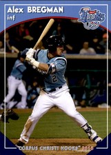 2016 Corpus Christi Hooks Grandstand #2 Alex Bregman Albuquerque New Mexico Card