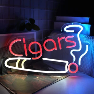 Cigar Neon Sign for Smoke Shop Bar Cigar Lounge Decor,Man Cave Light,Handmade - Picture 1 of 12