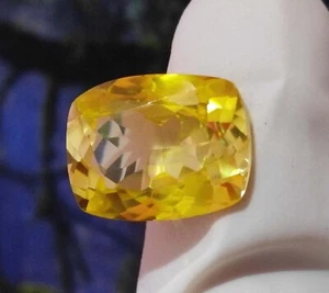 10.75Ct Superb Natural Yellow Sapphire Certified Cushion  Montana Loose Gemstone - Picture 1 of 8