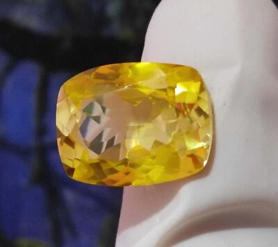 10.75Ct Superb Natural Yellow Sapphire Certified Cushion  Montana Loose Gemstone - Image 1 of 4