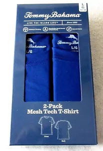 Tommy Bahama Men's 2 Pack Mesh Tech Stretch T Shirt Blue Marlin Logo NIB - Picture 1 of 6
