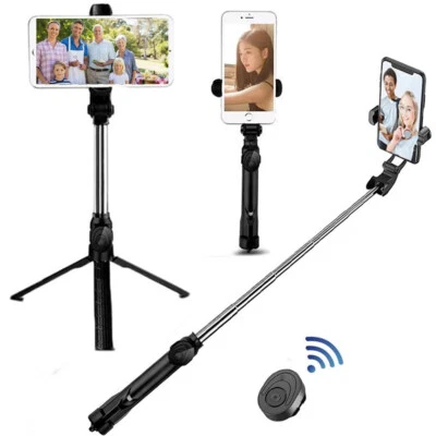 Telescopic Selfie Stick Bluetooth Tripod Monopod Phone Holder For iPhone Android - image 1 of 4