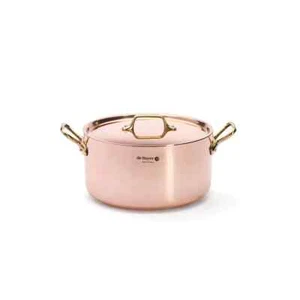 De Buyer 8" Inocuivre Service Copper Stew pan with Brass Handles 6447.20 - Picture 1 of 7