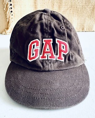 Baby GAP Toddler 12-18 Months Brown w/Red Logo Elastic Back Cap — 第 1/4 张图片