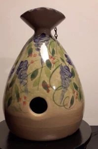 Yesteryear Pottery Marshall Texas Birdhouse With Hanging Chain - Picture 1 of 12