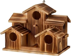 Large Bird Houses for outside with Bird Feeder,Outdoor 5 Hole Bird House Room fo - Picture 1 of 4