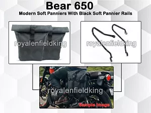 ALFORJAS SUAVES GENUINAS Royal Enfield Bear 650 con rieles de montaje negras - Imagen 1 de 8