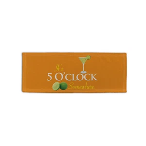 It's 5 O'Clock Somewhere Orange Design Microfibre Bar Towel Pub Beer Cocktail - Photo 1 sur 3