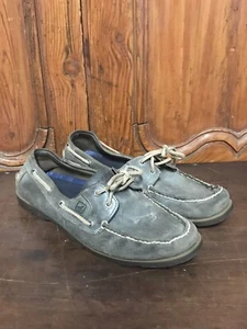 SPERRY Top Sider Sail Boat Yachting Shoes Men's 12 Gray Leather Dock Lace Up - Picture 1 of 7