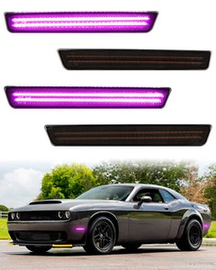 Per Dodge Challenger 2015-2023 Luci di posizione laterali LED fumè anteriori posteriori X4 - Foto 1 di 7