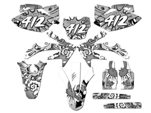 2005-2007 CRF 450 R ZANY White Senge Graphics Kit Compatible with Honda - Picture 1 of 10