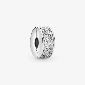 PANDORA Charm für Pandora Moments Klarer Pavé Clip 925 Sterlingsilber 791817CZ - Bild 1 von 8