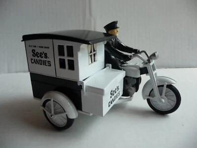 See's Candies Die Cast Metal Entrega Moto con Sidecar y Driver Foto 1 de 4