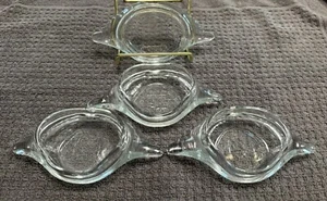 Cuatro 4 platos imperiales vintage de vidrio transparente Glasbake para cangrejo devilado - Imagen 1 de 2