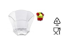 COPPETTE PETALO PER FINGER FOOD IN PLASTICA TRASPARENTE 7,5 CL 24 PEZZI
