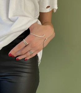 Palmenmanschette Armband• Statement dünne Palmenmanschette• Damen verstellbare Wickelmanschette SV173 - Bild 1 von 11