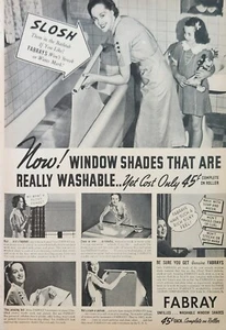 1937 Fabray Washable Window Shades Vintage Ad slosh really washable - Picture 1 of 1