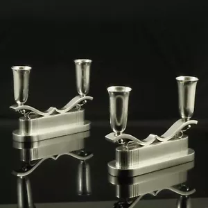 Boesen - Denmark. A pair of Silver Candelabra - Picture 1 of 3