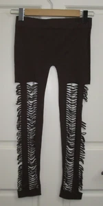 NOWT Soho Lady Brown Capri Legging Women One Size Cut Out 25x22Stretch 151-27048 - Picture 1 of 4