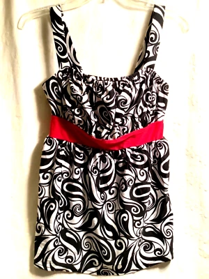 Swim Top L Maternity Medium Black White Paisleys New!-U.S.Domestic Shipp only - Image 1 of 4