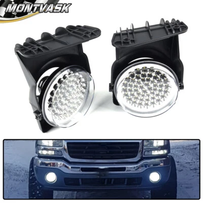 Luces antiniebla LED completas blancas izquierda+derecha aptas para GMC Sierra 1500 2500 3500 2003-2006 Foto 1 de 4