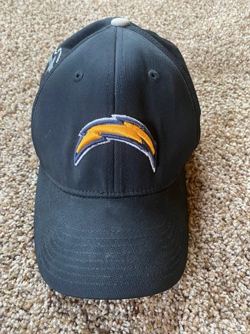 NFL Chargers Hat San Diego Reebok Football Fitted L/XL on Field Ball Cap Black Cover