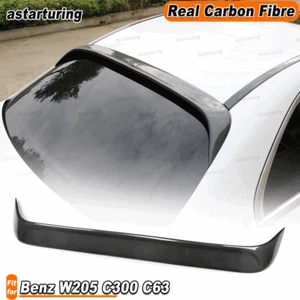 REAL CARBON Rear Roof Spoiler Wing Fit for Benz W205 Sedan C250 C300 C63 AMG 15+ - Picture 1 of 8