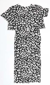 ASOS Womens Black Viscose Blend Pencil Dress Size 10 - Picture 1 of 12
