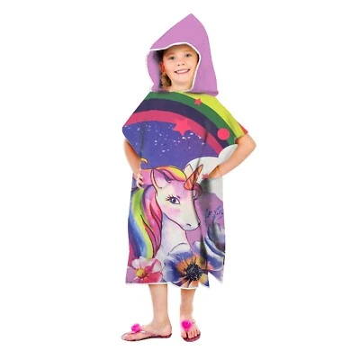 Alottagifts (Age 3-6) Unicorn Rainbow Towel Hooded Super Soft and Absorbent NEW - Image 1 of 4