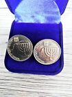 Coin Based Cufflinks -Israel - 10 Agorot - 1985 - Tdy - Menorah - Perfect Gift