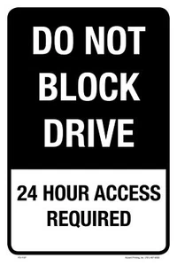 Do Not Block Drive | Einseitiges Parkschild | 12" Breite x 18" Höhe - Bild 1 von 4