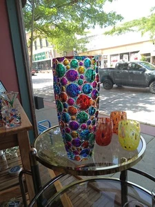 Stunning New 14" Murano Kaleidoscope Venetian Glass Vase - Handmade in Italy, - Picture 1 of 10