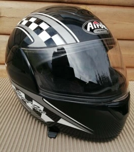 Casco de Motocicleta Airoh XS 53-54 Velocidad Fuego Blanco A Cuadros Estilo Bandera  - Imagen 1 de 12