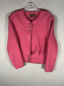 Geiger Austria Pure New Wool Jacket Cardigan Womens 36 Pink Button Up Sweater - Picture 1 of 11